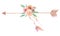 Watercolor Arrows Flowers Floral Painted Bouquet Feathers Berries