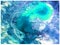 Watercolor art abstract background fresh beautiful water liquid blob sea wave splash textured wet wash blurred overflow fantasy