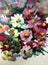 Watercolor art background colorful flower bouquet