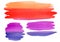 Watercolor artiatic freehand drawing stains and splash. Large Set red, orange, purple and violet drop, circle blob