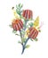 Watercolor australian banksia floral composition