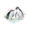 Watercolor australian blue Penguins illustration