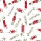 Watercolor australian callistemon seamless pattern