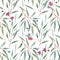Watercolor australian floral vector pattern
