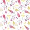 Watercolor australian grevillea vector pattern