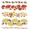 Watercolor autumn leaves,acorn border set