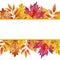 Watercolor autumn leaves vector frame