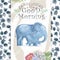 Watercolor baby elephant and mother. Cute Elephants for greeting card, birthday, invite, mother day painting clip art on floral