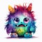 Watercolor Baby Monster Illustration Playful Whimsy