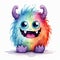 Watercolor Baby Monster Illustration Playful Whimsy