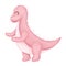 Watercolor baby pink dinosaur clipart.