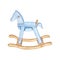 Watercolor baby rocking horse clipart illustration