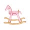 Watercolor baby rocking horse clipart illustration