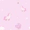 Watercolor baby seamless pattern with toy pink unicorn, hot air balloon, clouds and stars