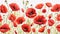 watercolor background featuring vibrant red poppies