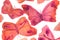 Watercolor background illustration. Watercolor butterflies on a white background