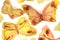 Watercolor background illustration. Watercolor butterflies on a white background