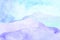 Watercolor background mountains, sky and hills, cyan, purple, turquoise, color transition watercolor blue background