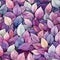 Watercolor background with purple leaves in a mosaic-inspired style (tiled)