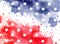 Watercolor background in USA flag colors with stars