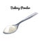 Watercolor baking powder in spoon illustration isolated on white