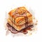 Watercolor Baklava With Chocolate Glaze - Top View