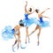 Watercolor ballerinas dancing