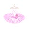 Watercolor ballet tutu on a hanger