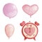 watercolor balloon clock love decoration