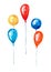 Watercolor balloons. Colored balloons for holiday cards