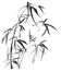 Watercolor bamboo with leaves