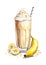 Watercolor banana milkshake.