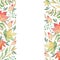 Watercolor banner autumn floral branches and leaves wreath. Rustic greenery. Illustration for invintation, greeting card
