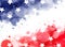 Watercolor banner in USA flag colors with stars