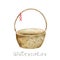 Watercolor basket on white background Waercolor cute hand draw illustration cartoon for design