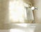 Watercolor of bathroom fixtures sparkling under the soft light