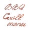 Watercolor bbq grill menu.