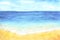 Watercolor beach sea summer sky