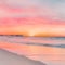 Watercolor Beach Sunsets Background - 1