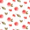 Watercolor beautiful tiny seamless pink rose and peony flower pattern. Endless print for textile, clothes, fashion