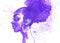 Watercolor beauty african woman. Hand drawn abstract fashion portrait with splash