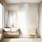 Watercolor of Beige bathroom interior