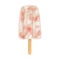 Watercolor berry ice cream. Hand drawn strawberry and white milk cream popsicle illustration isolated on white