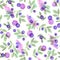 Watercolor bilberry seamless pattern