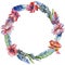 Watercolor bird feather wreath from wing.