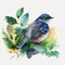 Watercolor bird illustration, Generative AI
