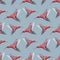 Watercolor birds. Seamless pattern