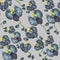 Watercolor black orchids ongrey  background pattern