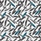 Watercolor black and white monochrome feather seamless pattern