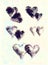 Watercolor black white textural background handmade . Painting of couple of hearts . Modern pattern by Valentines day